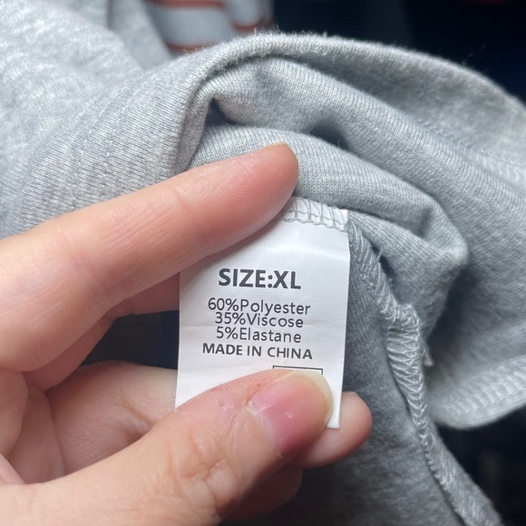 Women’s Gray and Rust Striped Long Sleeve Top - Picture 3 of 7